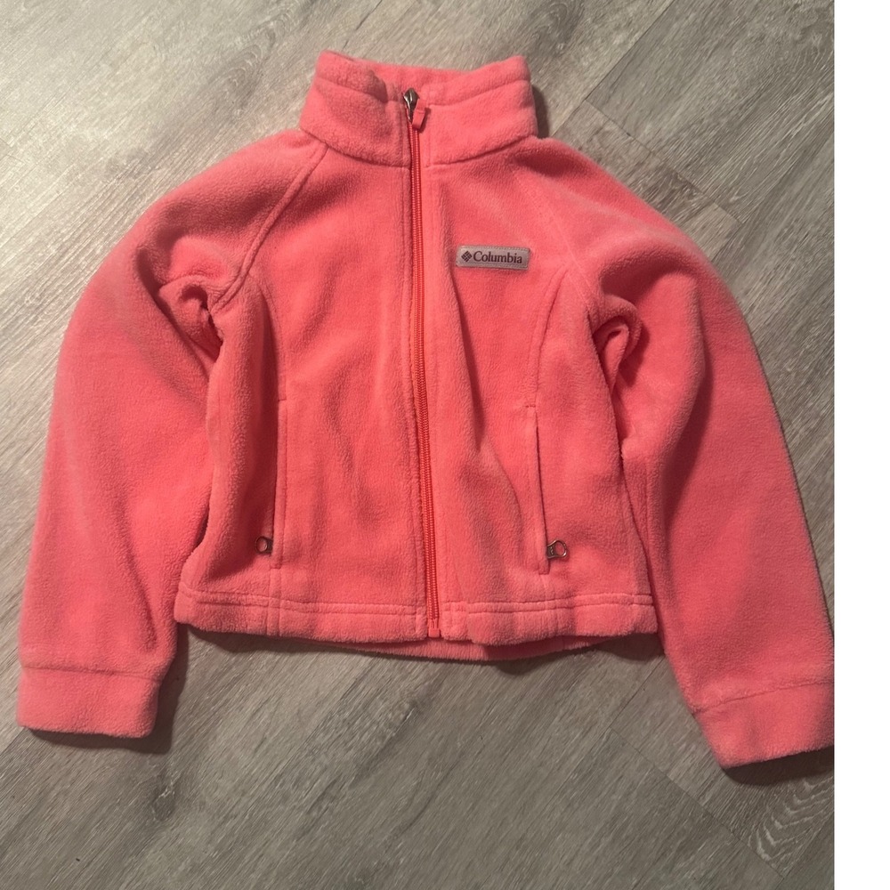 Columbia Girls XXS 4/5 Benton Springs Full Zip Fleece Jacket Coral Pink
